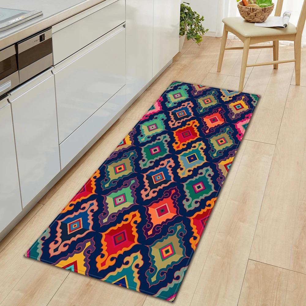 Bohemian Retro Mandala Pattern Home Kitchen Floor Mat Door Front Decoration Floor Mat