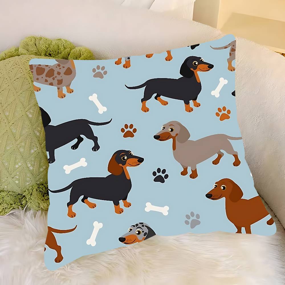 Söt Tecknad Tax Kuddfodral Avtagbart Tvättbart Kuddfodral – Mjukt Linne för Alla Årstider