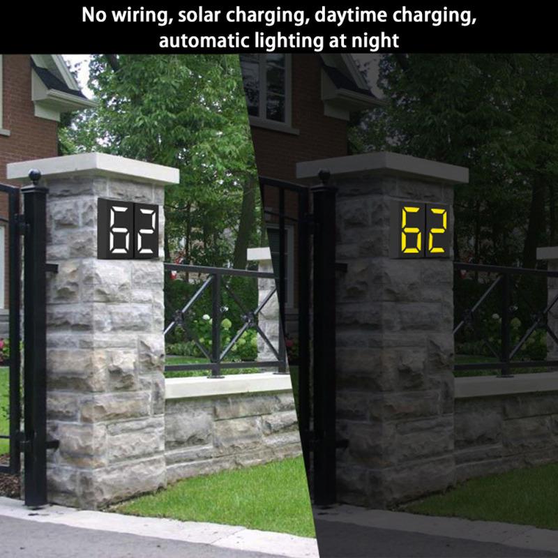 Semn Led Solar Numar Casa Montat Perete Numere Adresa Digitala Rgb Placi Lampa De Perete Pentru Vila