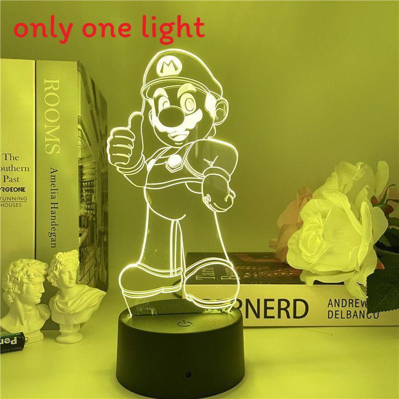 Super Mario Usb Night Light With Color Changing Led For Gaming Room Decor