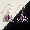 Amethyst Women Earring 925 Sterling Silver February Birthstone Jewelry Solid Dangle Earring