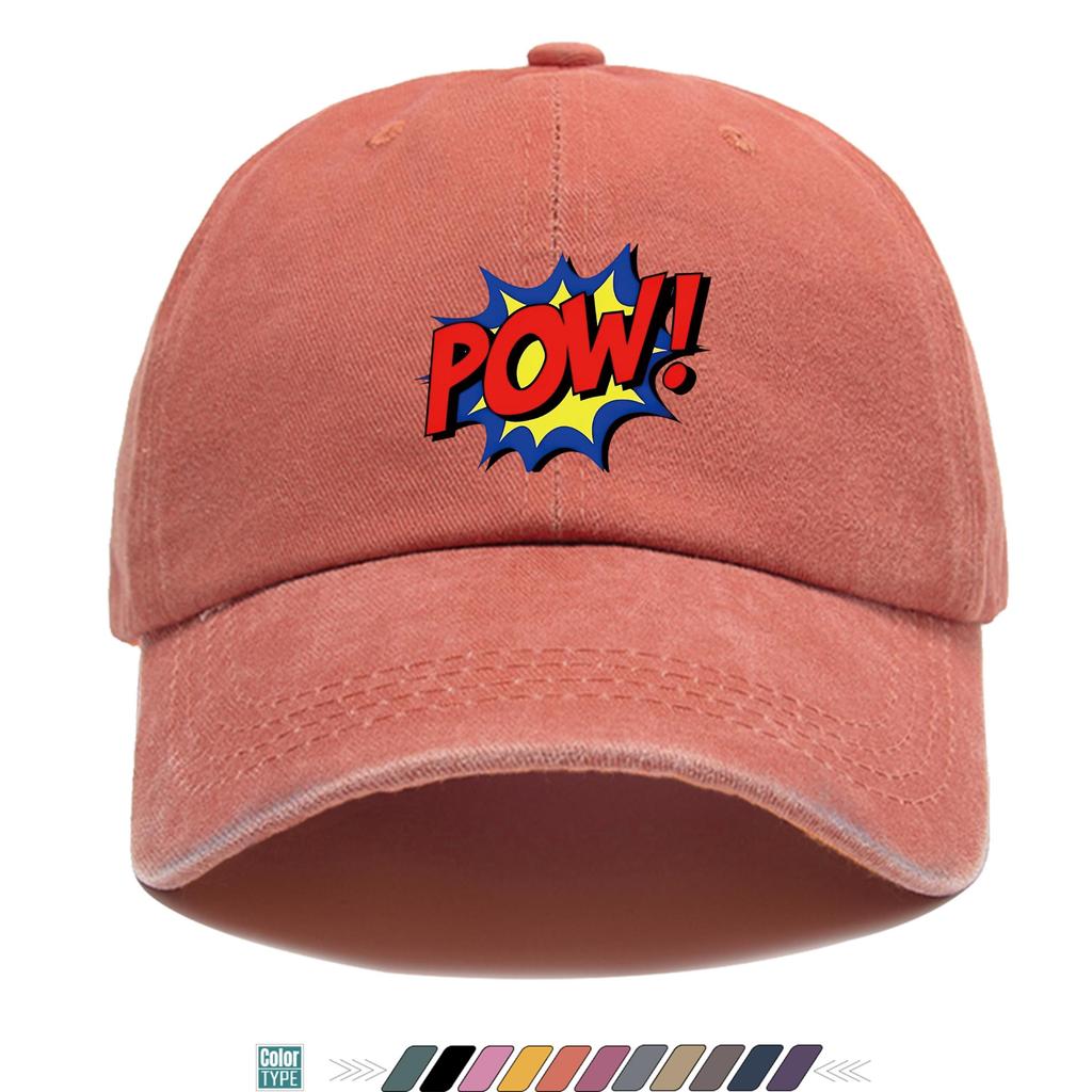 Pc American Retro Comic Book Style POW Print Baseball Cap Trucker Hat Comfortable Breathable Fashionable Beautiful Cartoon Ga