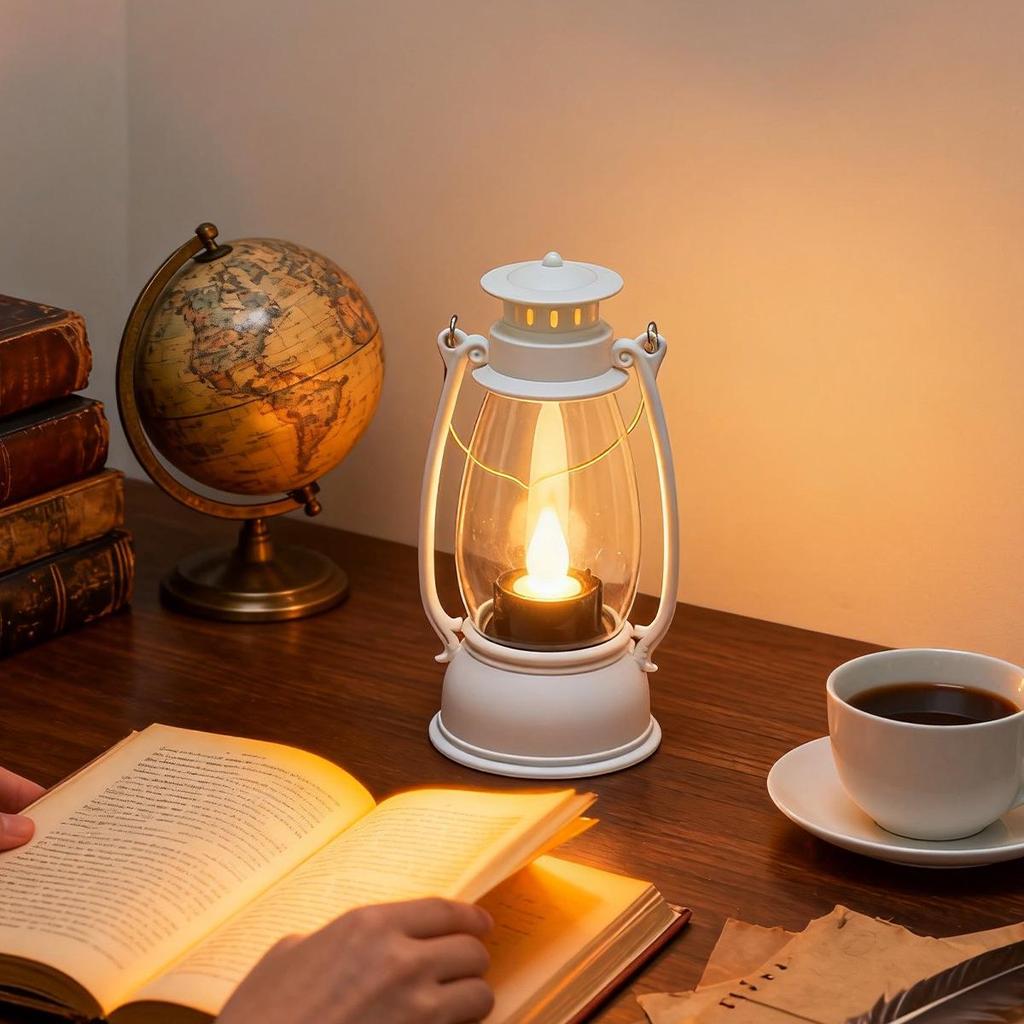 Retro Style Small Lantern Christmas Decoration Pony Lantern LED Candle Kerosene Lamp
