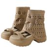 Small Summer Thick-soled Hollow Boots Fashionable Versatile and Beautiful Cool Boots Women's Casual Short Trousers Heightening Shoes