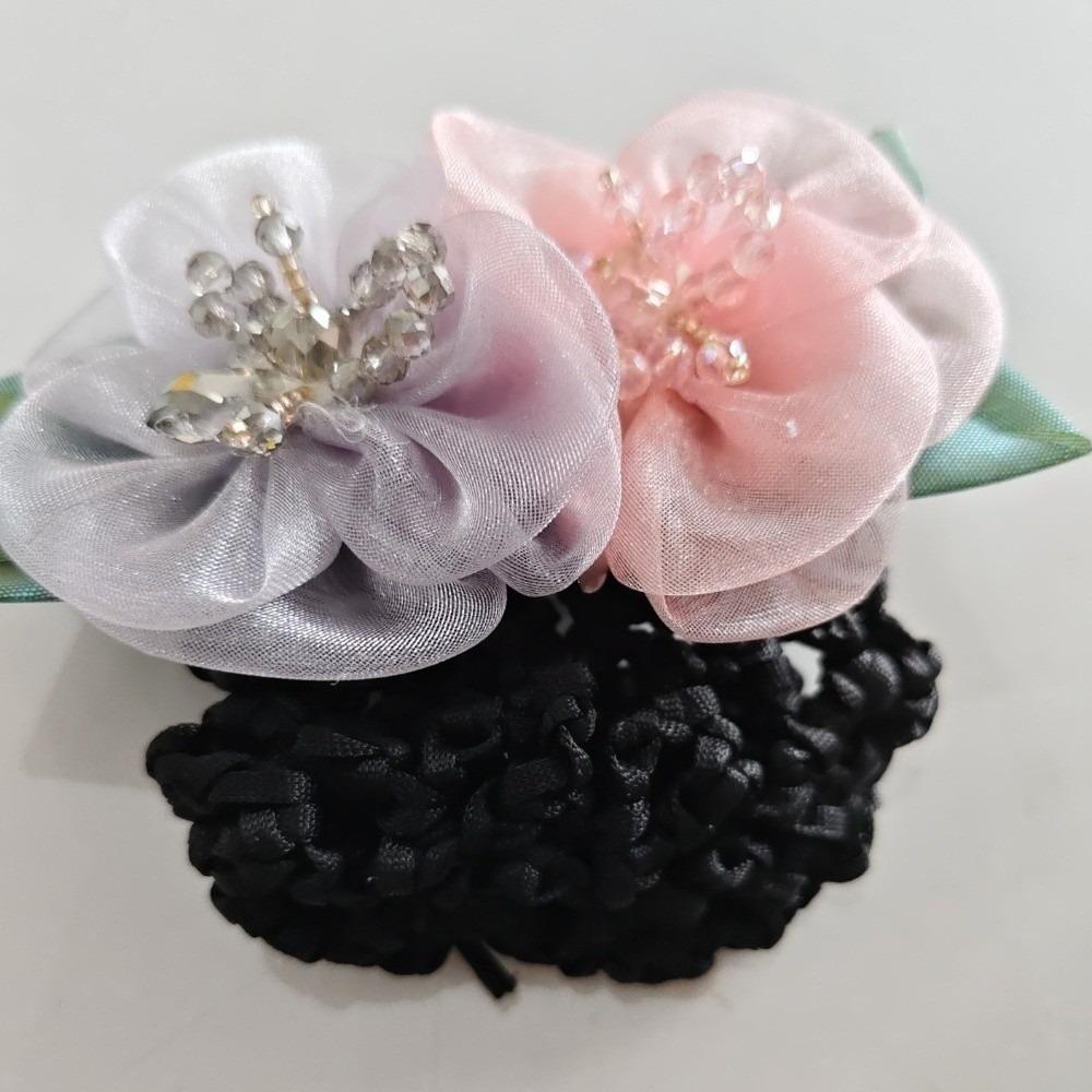 Flight Attendant Nurses Hair Accessories Women Hairpin Korean Style Headdress Flower Bun Net Snood