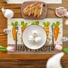 12x18 Inch Flowers Seasonal Spring Table Mats for Party Kitchen Dining 4pcs Carrot Bunny Rabbit Happy Easter Placemats Set of 4