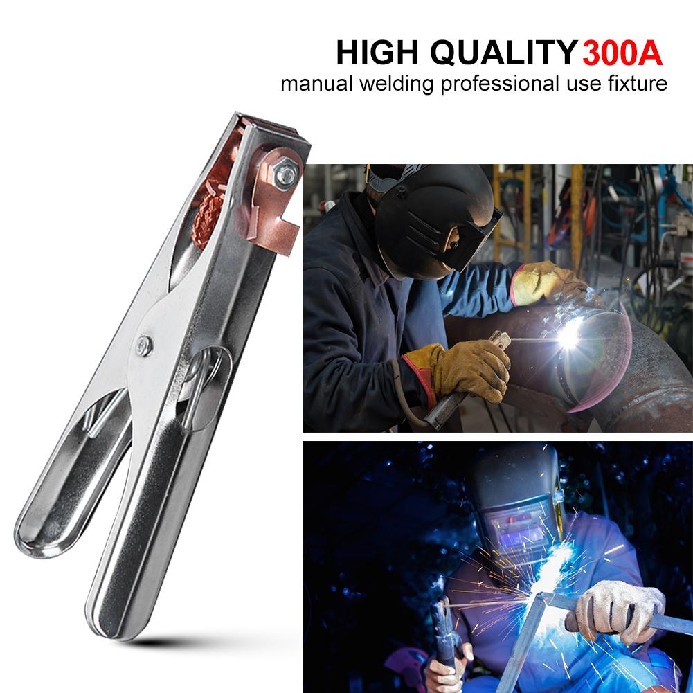 Crocodile Clips Ground Clamp Iron Chrome Plated Copper Strip Polishing Welding Electrode Holder Earth Ground Cable Clip