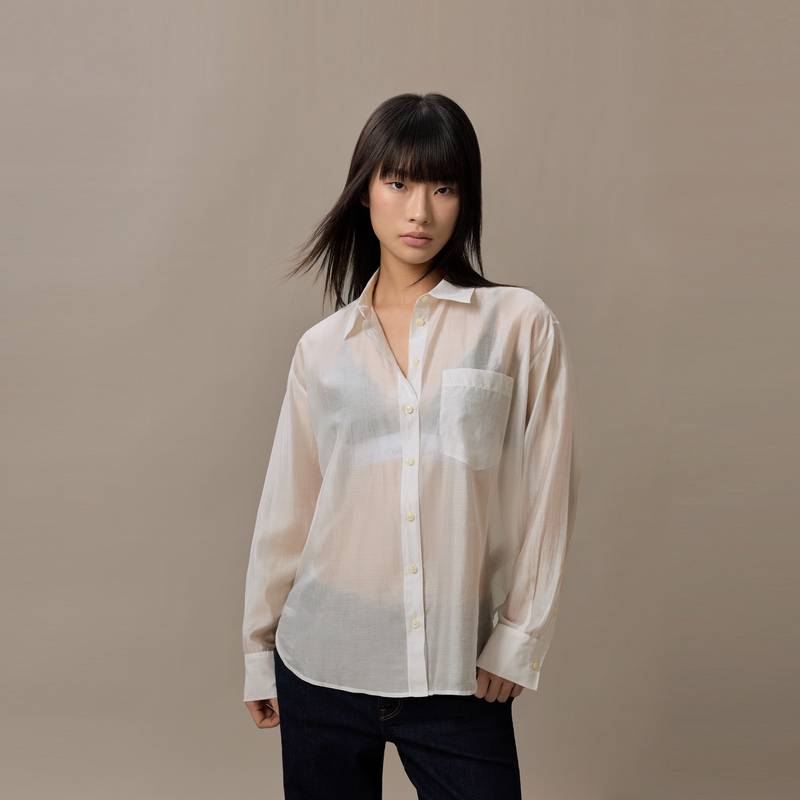 Calvin Klein Business Casual Minimalist Embroidered Lyocell Blend Draped Long Sleeve Shirt Women shirts 47F145G