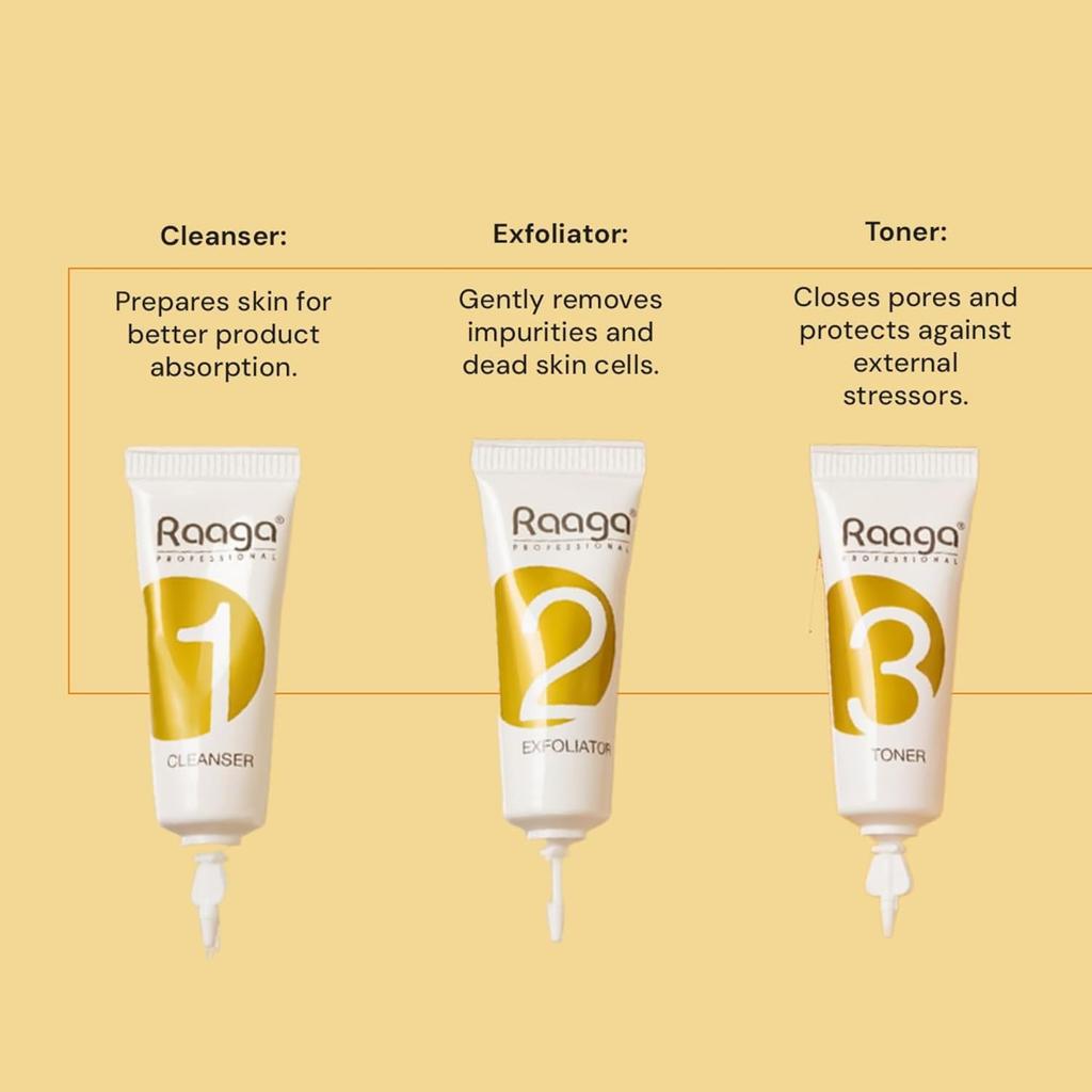 Raaga Professional Stem Cells Infused Gold Facial Kit For Radiant Glow And Even Looking Skin Care Routine 61 G