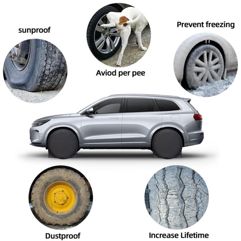 Car Tire Protector Easy Installation Spare Wheel Cover 65cm Diameter Versatile Tire Storage Bag for Long Term Storage