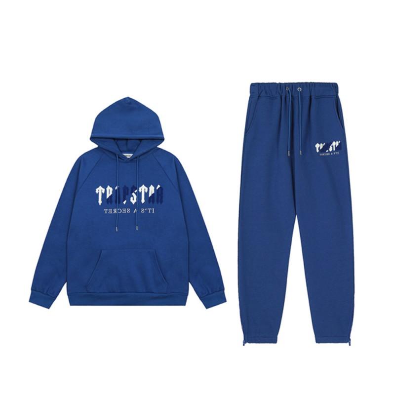 Herren Gradient Buchstaben Bestickter Hoodie Jogginganzug Set - Übergroß Fleece Warm Lässig Trainingsanzug Winter