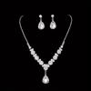 Elegant European & American Zircon Necklace & Earring Set for Weddings & Evening Gowns