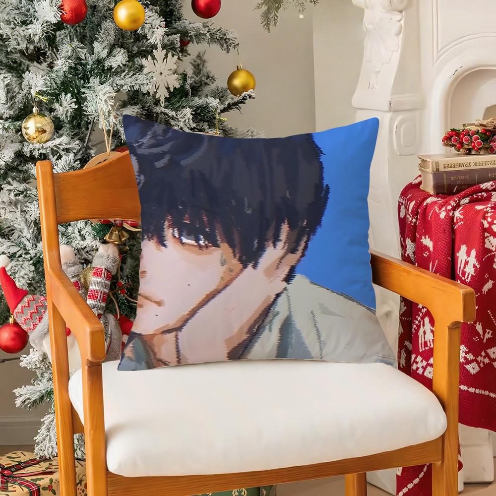 Anime The Summer Hikaru Died-D Pillow Case Silky Short Plush With Invisible Zipper Dustproof Sofa Cushion Cover For Home Decor