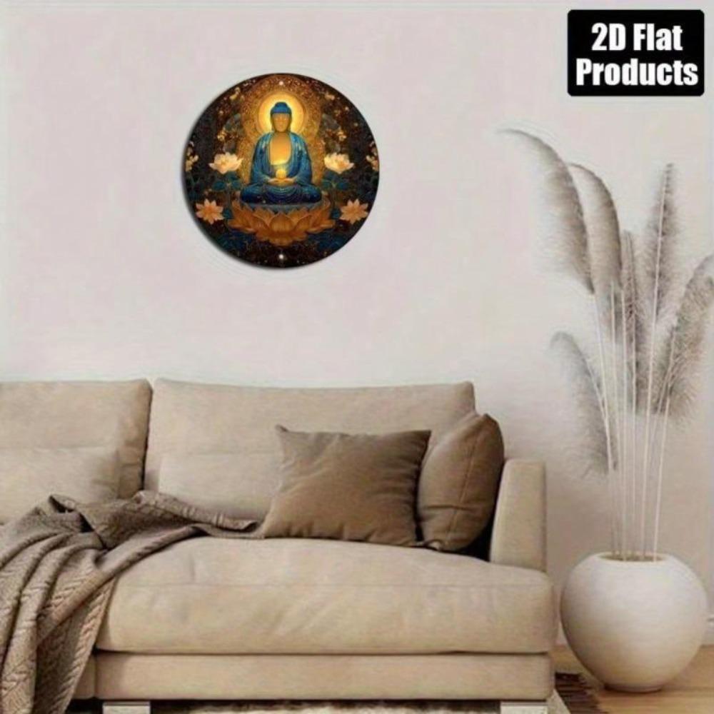 Vintage Buddhist Spiritual Art Metal Wall Decor Home Office Yoga Gift