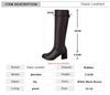 Fashion Autumn Winter Warm Over The Knee Boots Women Fashion Side Zipper High Heels Bow Ladies Soft PU Leather Long Botas Mujer Brown