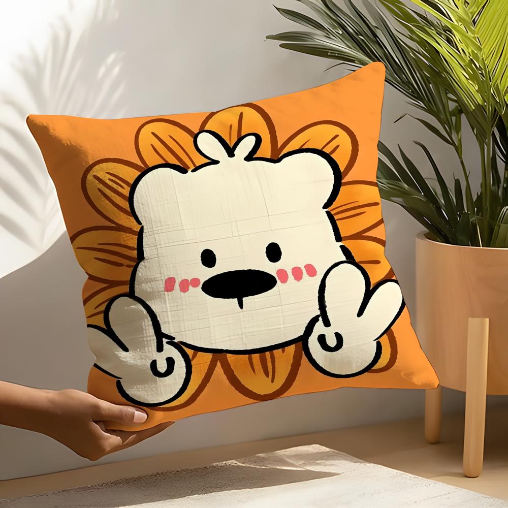 Funny Interesting Polar Bear Illustrations Pillow Case Home Living Room Decoration Linen Pillowcover Pillow Cases Cushion Cover