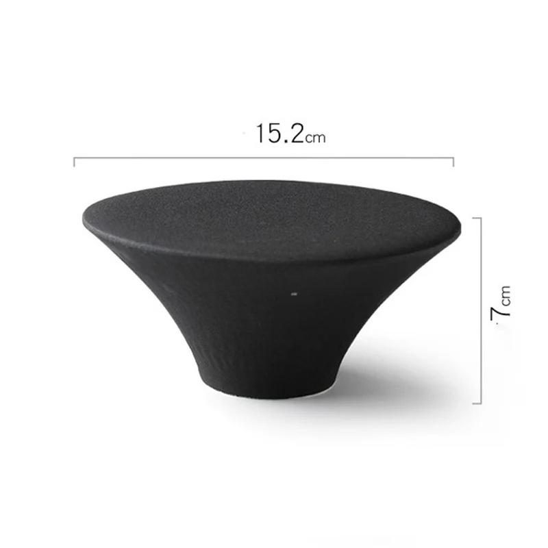 Creative High Foot black white Ceramic Dessert Plate Restaurant Molecular Cuisine Display tray Snack Sushi Dish Tableware