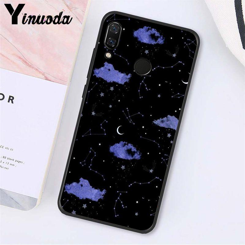 Yinuoda schwarz weiß Mond Sterne Weltraum Mädchen Reise Flugzeug Handyhülle für Xiaomi Redmi Note 7 8T Redmi 5plus 6A Note8 4X Note8Pro