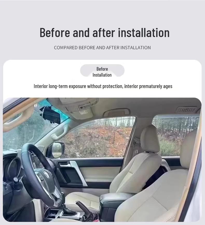 Mercedes C260L/V300 Suede Car Window Curtains - Double Rail, Non-Destructive Installation, Sun Protection & Light Blocking.