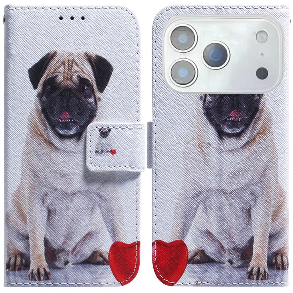 Dla iPhone 17 Pro Max Etui Portfelowe Wzór Drukowany Skórzany Pokrowiec na Telefon