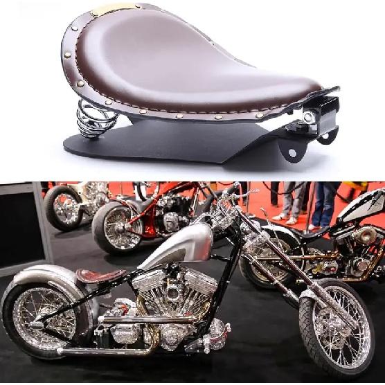 Brown Motorcycle Solo Seat Fits for Sportster XL 1200 883 48 Dyna Chopper Bobber and More
