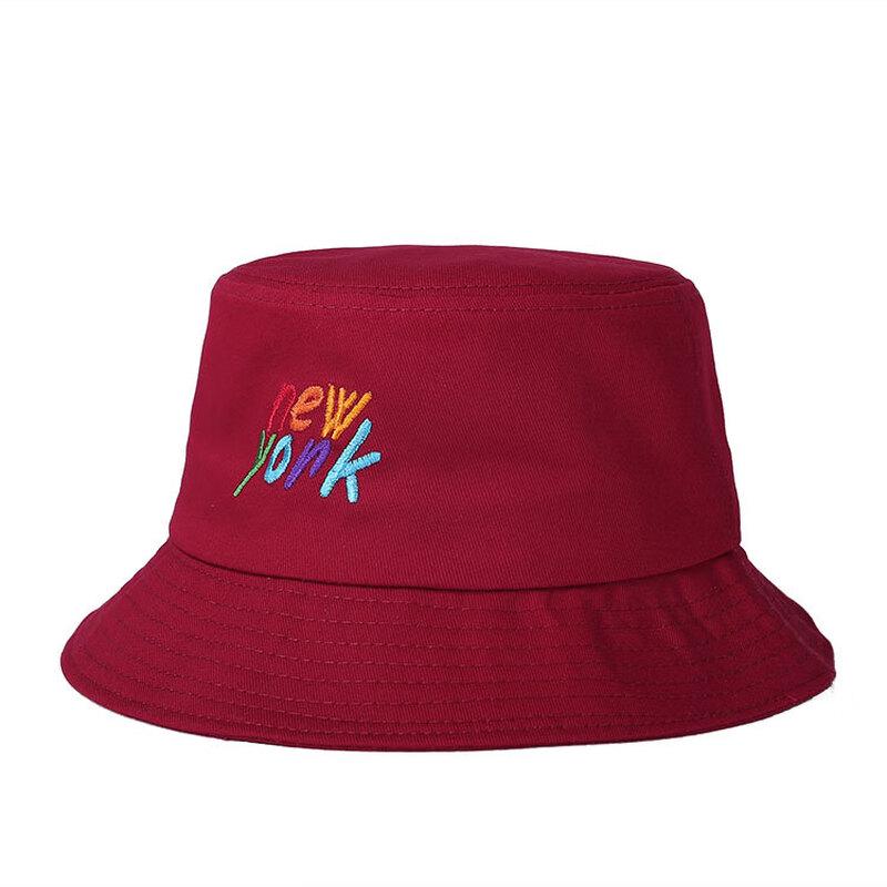 

ZHENYUEQI NEW YORK Embroidered Cotton Bucket Hat