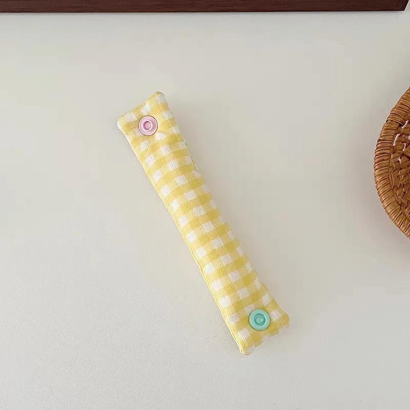 1PC Plaid Phone Cable Organizer INS Style Reusable Storage Binding Strap Cute Earphone Data Cables Holder For Home Office