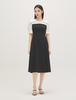 ROEM Open Collar Woven Matching Long Dress Rmowg24R12