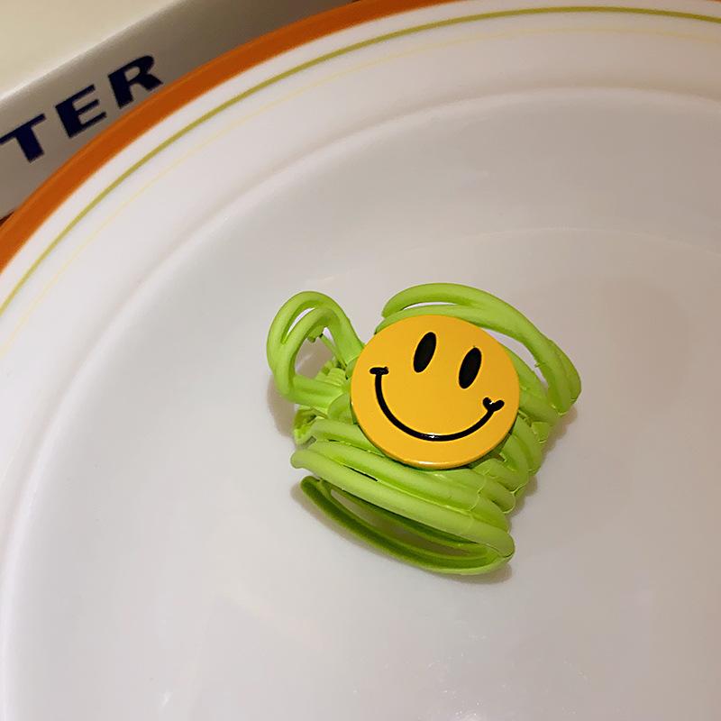 Color acrylic smiley face irregular hairpin back head high cranial top ponytail clip 2025 new personality trendy hair accessories