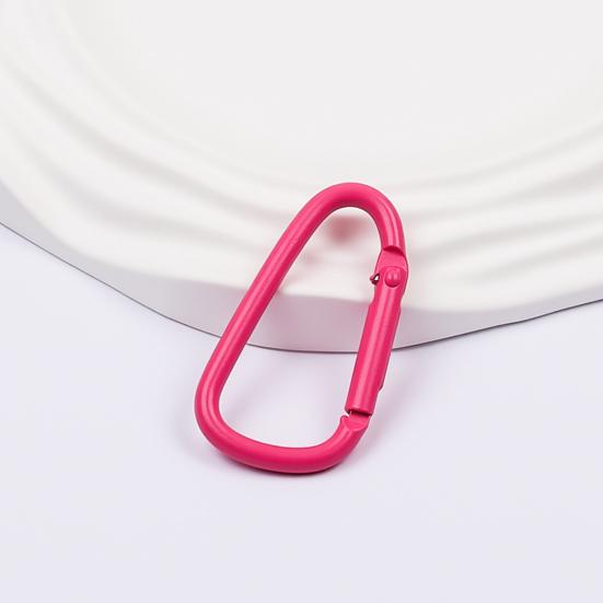 2 Stück Karabinerfederverschluss Leichter Legierungs-Schlüsselanhängerclip Einfacher Einhand-D-förmiger Haken Outdoor-Reisebeutel-Anhänger DIY-Schmuckzubehör