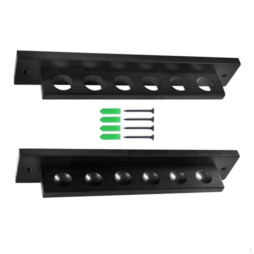 Billiard Cue Rack Wood Rods Organizer Bracket Wall Mounted Pool Table Accessories Sticks Holder