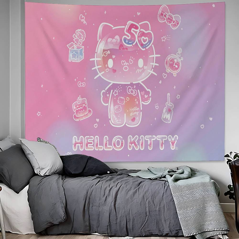 Cute K-Kittys Cartoon H-Hello Cartoon Tapestry Art Science Fiction Room Home Decor Wall Hanging Sheets