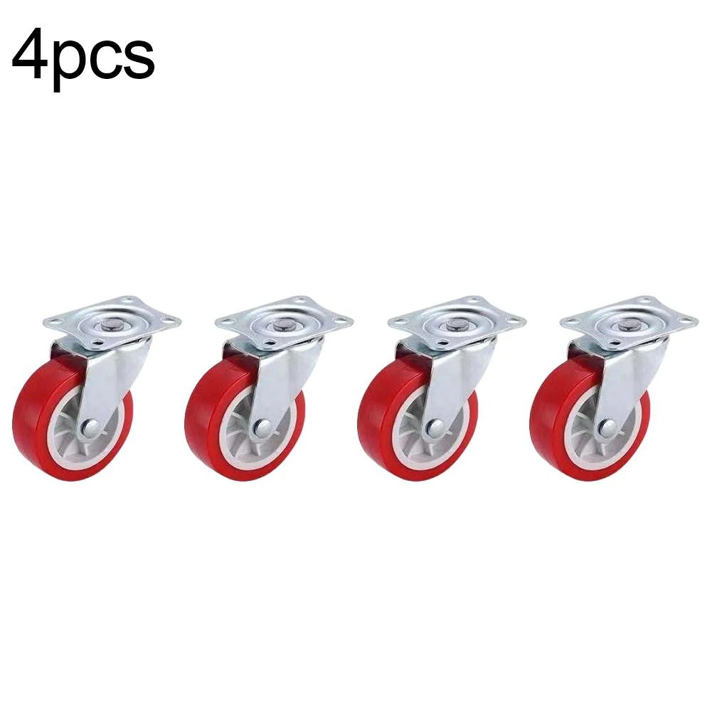 For Home Furniture Caster Wheels Swivel Plate Easy Navigation No Floor Marks 50kg Load Per Caster For Workbenches