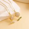 Fashionally Swirling Sunflower Necklace, Collar Chain, Versatile and High-end Accessory