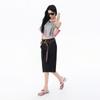 Trendy Summer Niche High Street Designer Slimming Loose Wide Leg Cropped Capri Denim Pants For Women Versatile Loose Straight Streetwear