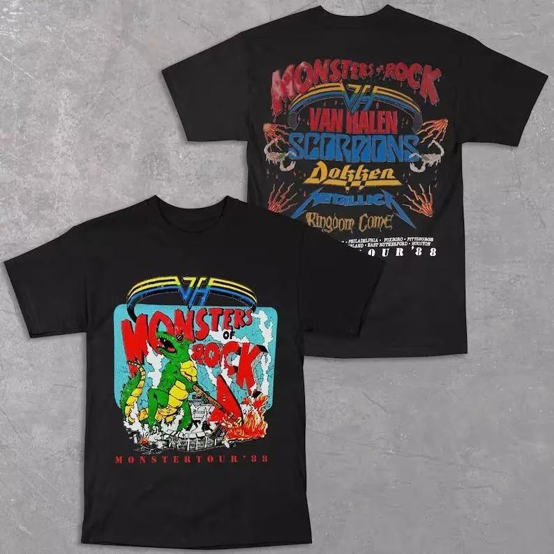 Vintage 80#039s Monster of Rock TShirt Monster of Rock Tour Concert TShirt XXXL