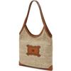 Summer Raffia Leather Colorblock Shoulder Bag Dcba6e152i2
