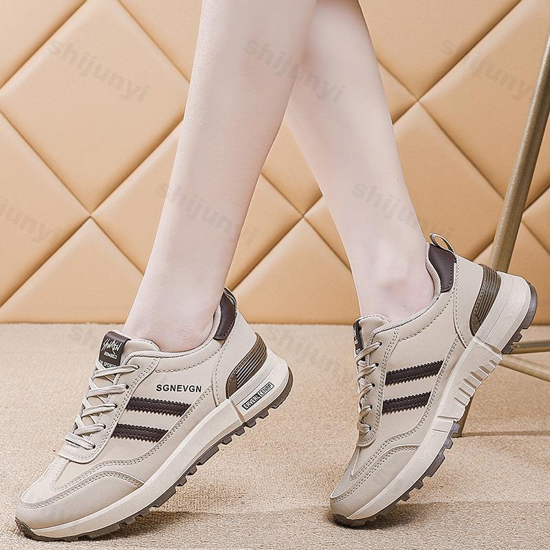 Mode Damen Schuhe 2025 Frühling Herbst Neu Rutschfeste Plateaus Sneaker Color Blocking Vulkanisierte Schuhe Höhenvergrößernde Freizeitschuhe