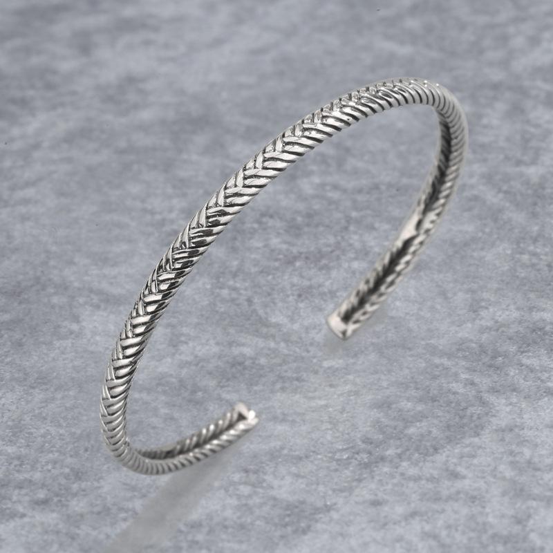 Hot Selling Korean Retro Thai Silver Women's Bracelet with Open Mouth Bracelet Accessories