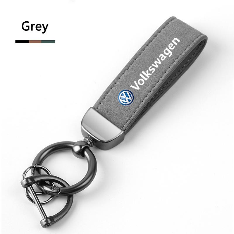 Valve Stems Caps Leather Car Keychain Key Chain Rings Metal Leather For For VW Volkswagen Golf Polo Passat Touran Jetta Car-Styl WR0