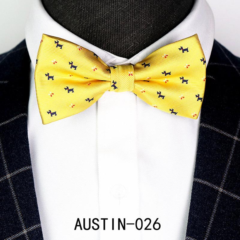 Men's Jacquard Bow Tie & Boutonniere Set for Weddings