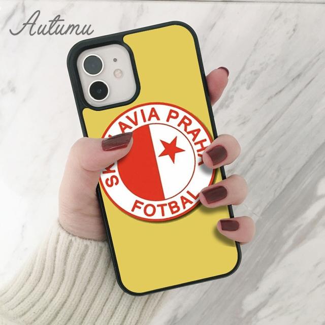 Slavia Praha Czech Flag Phone Case for iPhone 11 12 13 14 Pro Max Mini XR XS SE 2020 7 8 Plus Samsung Galaxy S21 S22 Shell