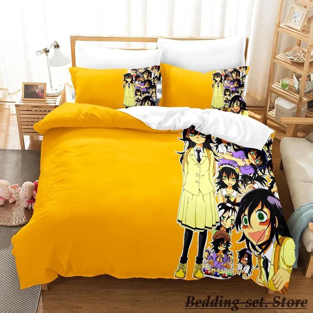 Watamote Bedding Set Single Twin Full Queen King Size Bed Set Adult Kid Bedroom Duvetcover Sets Anime parure de lit Bed