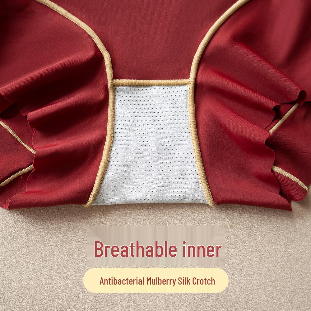 Benmingnian Chinese Embroidery High Waist Body Shaping Pants - Mulberry Silk Tummy Control and Hip Lifting Panties for Women.