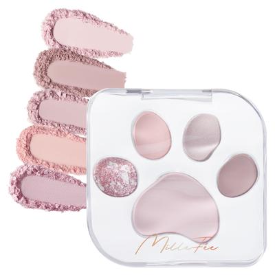 MilleFee Meow Paws Oogschaduw Palette Cat Eye Make-up Oogschaduw Cosmetica Glitter MilleFee Paw Print Palette (01 Ameenbo) 5-kleuren