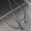 2025 beliebtes Temperament leichter Luxus Nischenmode Schlüsselbeinkette gebrochenes Silber Shijia Perlenkette Frauen