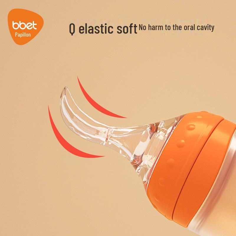 Silikonowa butelka do karmienia dziecka z miękką łyżeczką do karmienia kaszką