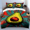 Colorful Avocado Art Set Soft Comfortable Duvet Cover Bedding Set Included 1*Duvet Cover & 2*Pillowcases Gift