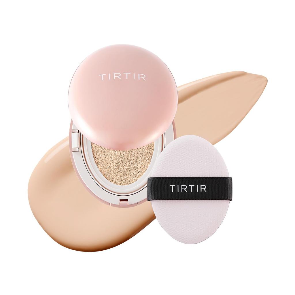 TIRTIR Mask All-Cover Cushion Foundation | Full Coverage, Skin Fit, Satin Glow Finish | Korean Cushion Foundation #15C FAIR PORCELAIN | 4.5g