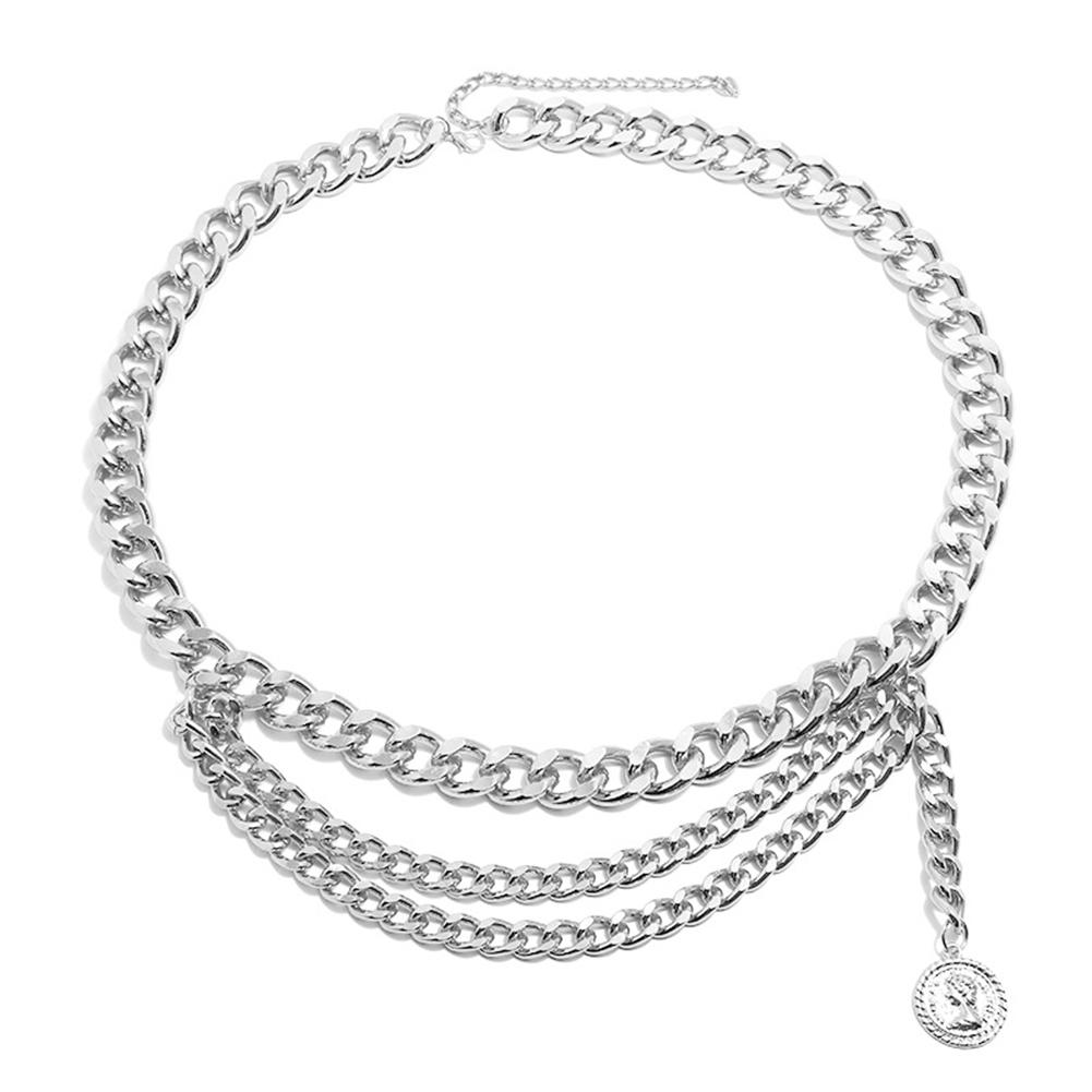 Women Vintage Style Retro Tassels Multiple Layer Waist Chain Embossed Body Chain